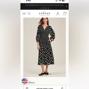 Velvet by Graham & Spencer Black and White Midi Dress